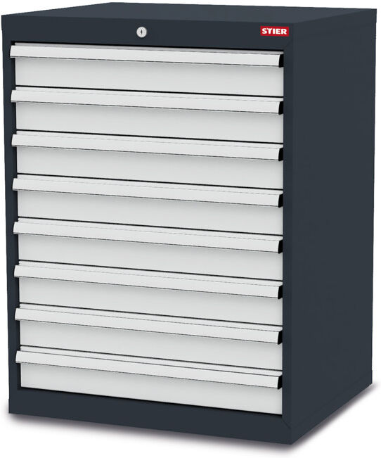 Armoire à tiroirs STIER, avec 8 tiroirs lxPxH 700x575x920 mm (902618)