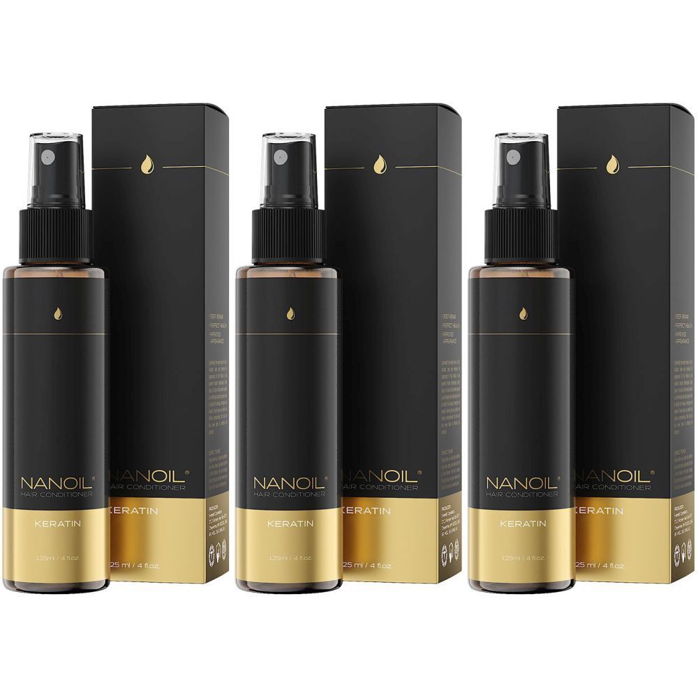 Nanoil Keratin Hair Conditioner x3 3x125 ml Sprühflasche