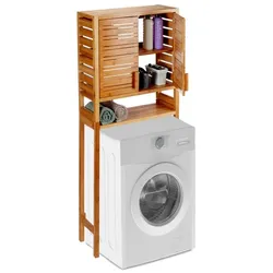 Relaxdays Waschmaschinenschrank Bambus Hellbraun