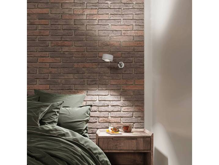 Top Light Wandleuchte PUK Maxx Hotel, dimmbar, weiß / opal, für Wohn- / Esszimmer, Metall, Design, Leselampe