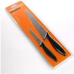 Fiskars 1023783 Messer-Set, 2-teilig, schwarz, Küchenmesser, Grau, Silber