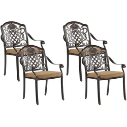 GARTENSTUHL 4er-Set Aluminium dunkelbraun Salento