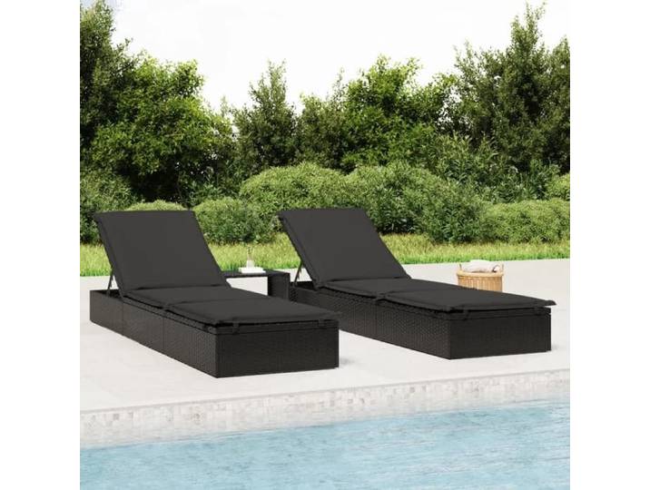 Lemon Transat pour extérieur，VIDAXL Transat 1 pc avec table noir Résine tressée CCL46306197