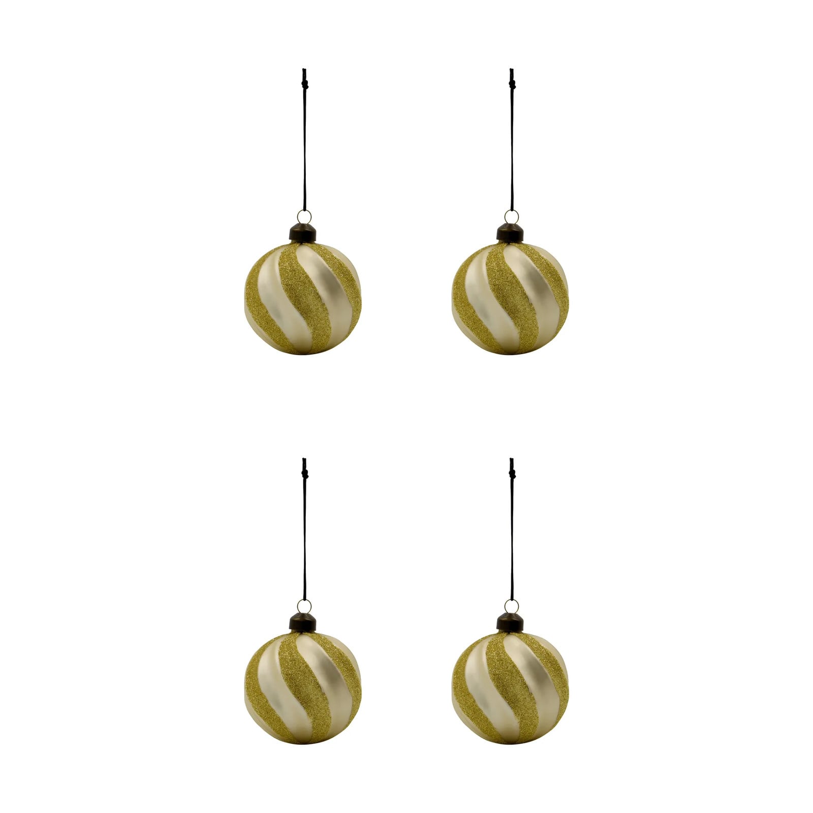 House Doctor Swirl kerstballen 4-pack Champagne-goud