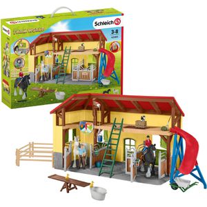 schleich Spielset FARM WORLD 42485, ab 3 Jahre, Pferdestall, 82 Teile