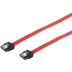 SATA 6Gb/s Verbindungskabel, Metallclip, rot, 0,7m