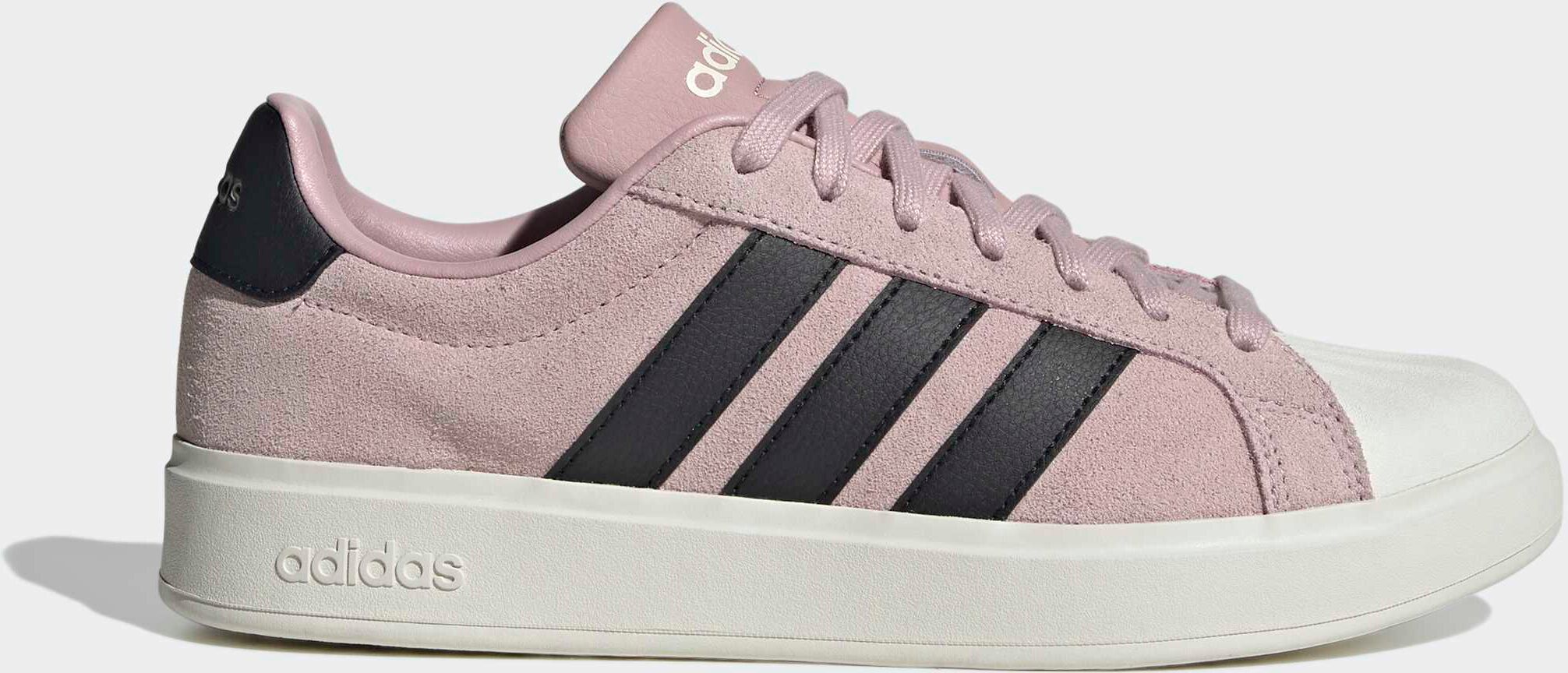 Sneaker ADIDAS SPORTSWEAR "STREETTALK", Damen, Gr. 42,5, rosa (dual lila, core schwarz, sanftes weiß), Leder, Schuhe Sneaker, inspiriert vom Design des adidas Superstar dual lila, core schwarz, sanftes weiß 42,5