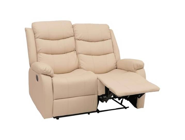 Mendler 2er Kinosessel HWC-O62, Liegefunktion Armlehne Kunstleder - Creme