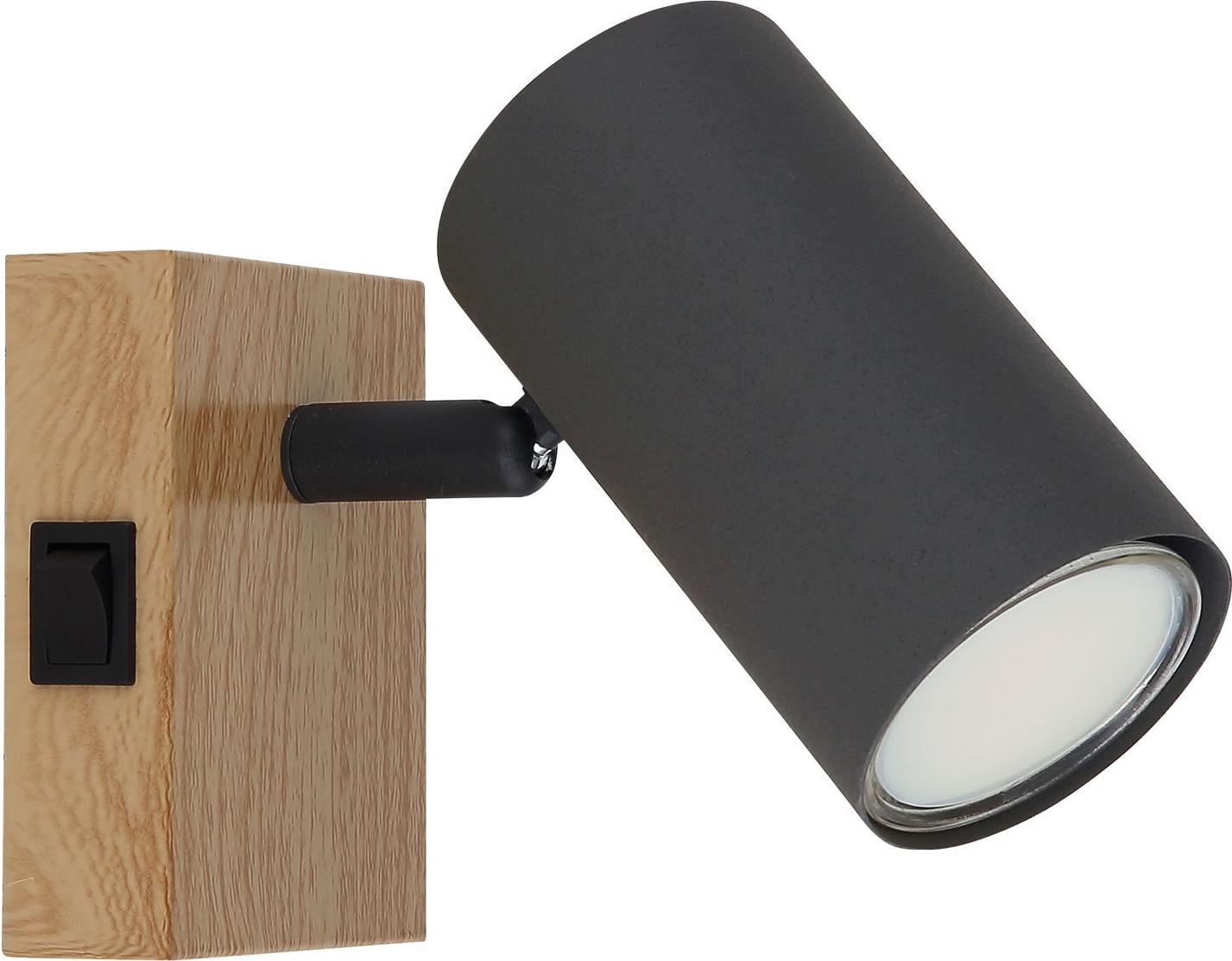 Globo Wandlamp Robby Bruin/Grijs Modern Metaal GU10 B: 7 cm, D: 10 cm, H: 12 cm