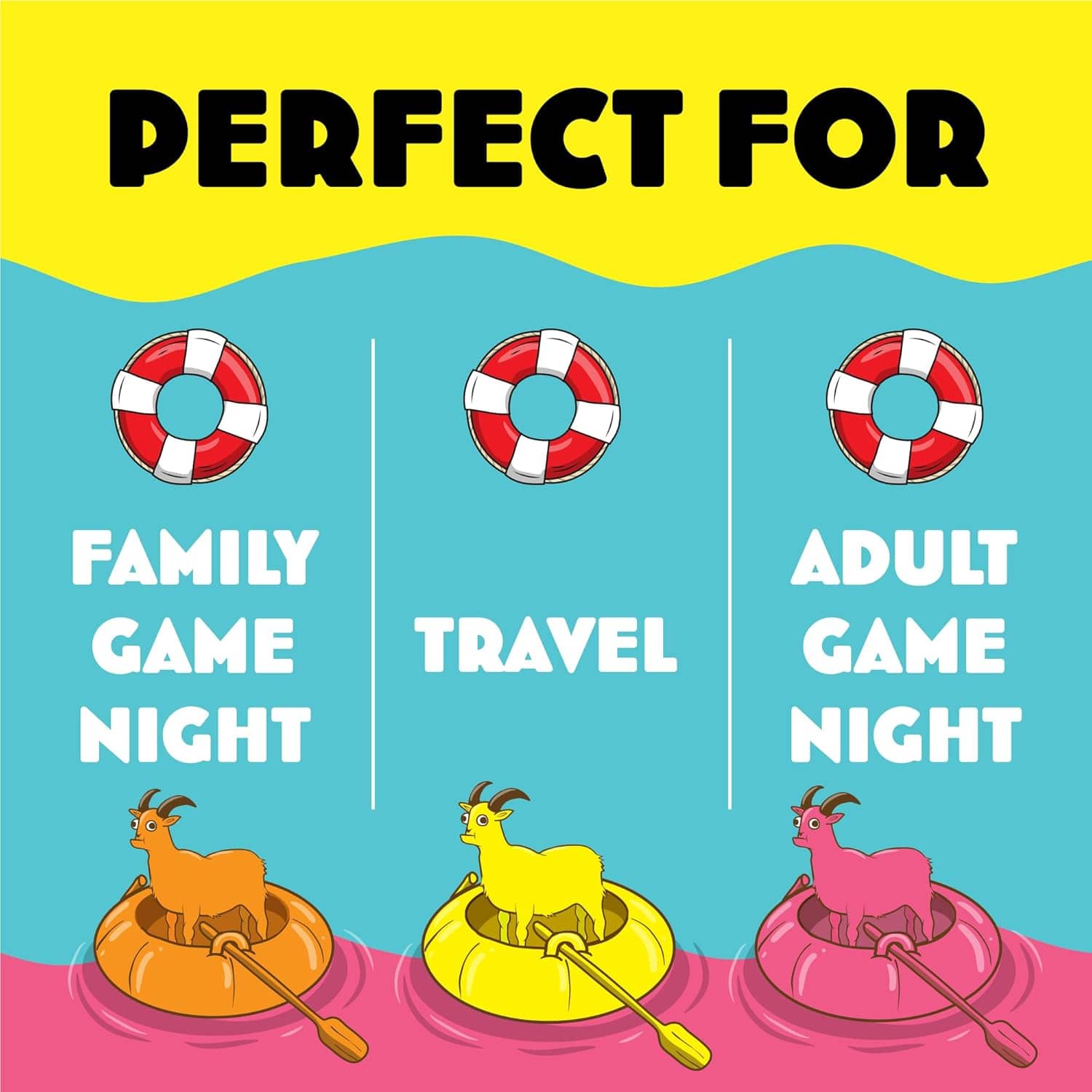 Row Your Goat Card Game - Fast-Paced Matching Gameplay for Family Game Sessions and Parties, Ages 6+, by Exploding Kittens