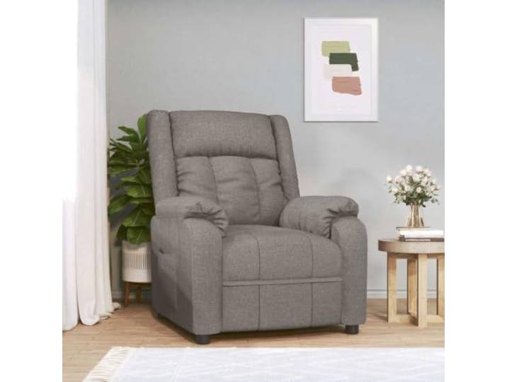 HEFZGDB Relaxsessel Taupe Stoff mit manueller Liegefunktion in 3 Positionen für bequemes Sitzgefühl und atmungsaktiver Bezug