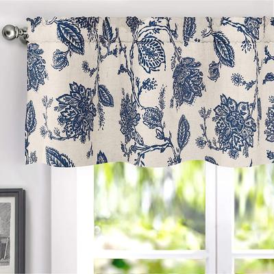 "DriftAway Freda Jacobean Floral Window Curtain Valance Rod Pocket 2 Layers - 52"" width x 14 "" length - 52"" width x 14 "" length"