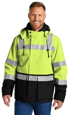 CornerStone CSJ502 ANSI 107 Class 3 Waterproof Ripstop 3-In-1 Parka Jacket in Safety Yellow size Large   Polyester