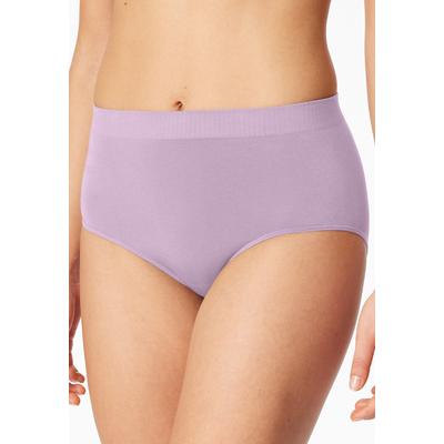 Slip SCHIESSER "Classic Seamless", Damen, Gr. L, lila (536, orchid), Single Jersey, Obermaterial: 93% Polyamid, 7% Elasthan, körpernah, Unterhosen Slip, ohne störende Seitennähte, bequem, nahtlos
