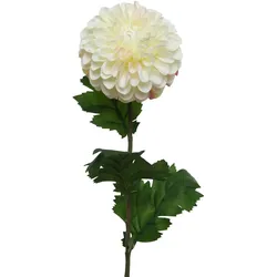 MARELIDA Dahlie am Stiel Pompon Kunstblume Stielblume Dekoblume H: 75cm creme