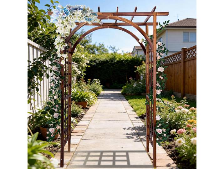 Arbre à plantes grimpantes en bois de sapin massif, pergola de jardin, décoration de cérémonie de mariage, pour jardin, cour, pelouse, teck