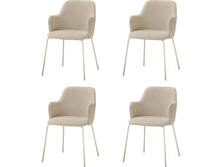 Armlehnstuhl STOLKOM Lissi BxHxT 60x84x44 cm , beige (beige, creme, creme, beige), B:60cm H:84cm T:55cm, Metall, Polyester, Stühle, Armlehnstuhl, Breite 60cm, Metallgestell