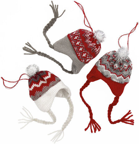Wintermützen, 10 cm, 3 Stück