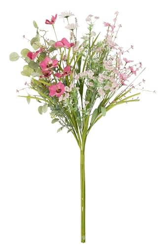 J-Line Boeket Mix Bloemen Kunststof Roze