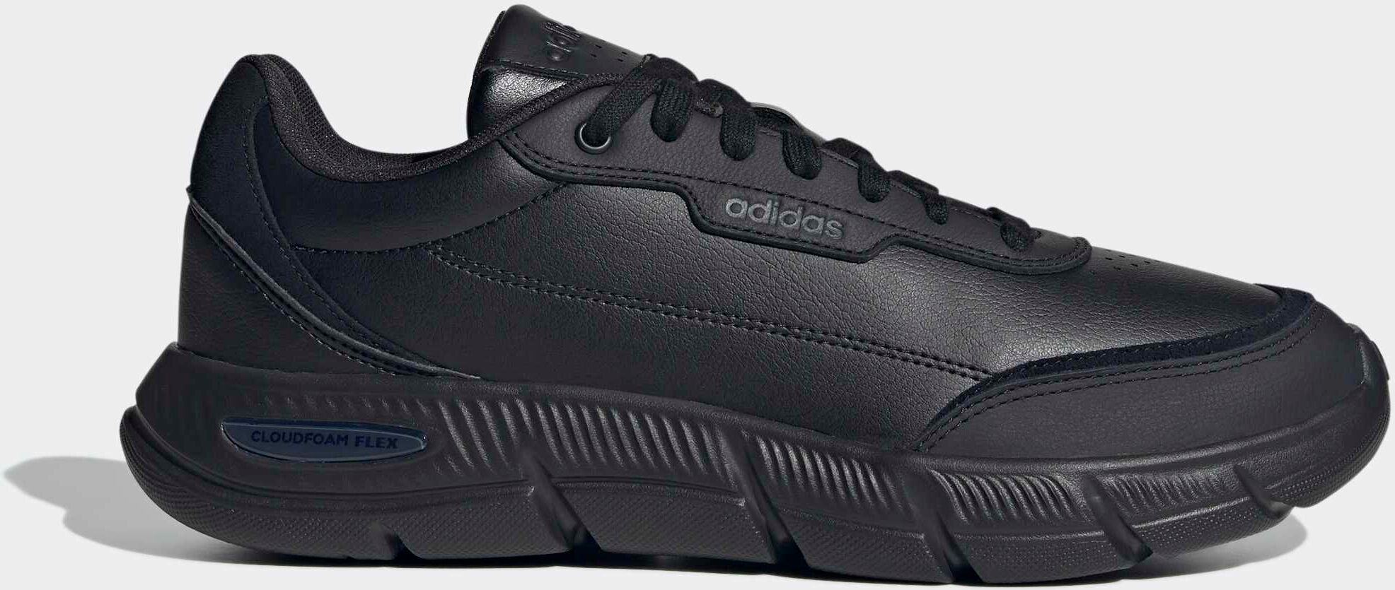 Walkingschuh ADIDAS SPORTSWEAR "CLOUDFOAM FLEX SMART CASUAL", Herren, Gr. 48, schwarz (core schwarz, carbon, core schwarz), Leder, Synthetik, Schuhe Walkingschuh