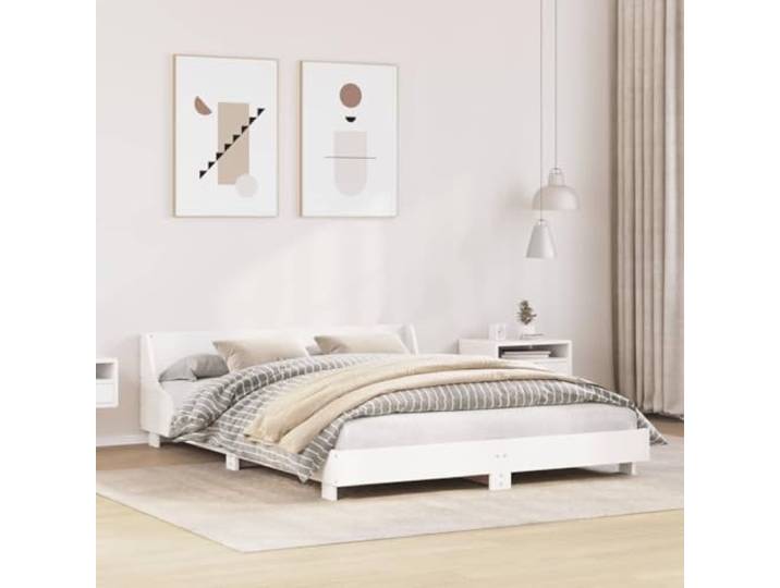 Kiefernholz massiv Lattenrost Stabilität Schlafzimmer modern Bettgestell Massivholzbett ohne Matratze Weiß 120x200 cm Kiefernholz Bettgestell mit Lattenrahmen Kopfteil Stabil Holzrahmen Schlafzimmer