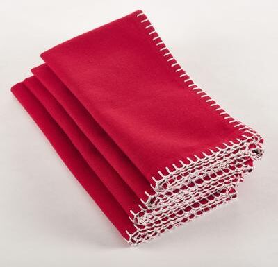 Saro Lifestyle Whip Stitched Design Napkin (Set of 4)