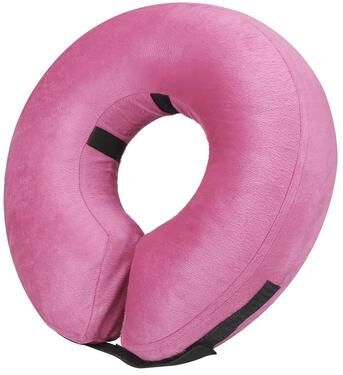 Inspired Finds Inflatable Soft Pet Recovery Collar Adjustable Protective Dog And Cat Cone For Post Surgery Comfort pink small