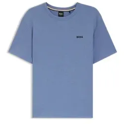 BOSS Waffle T Shirt Himmelblau Medium Herren