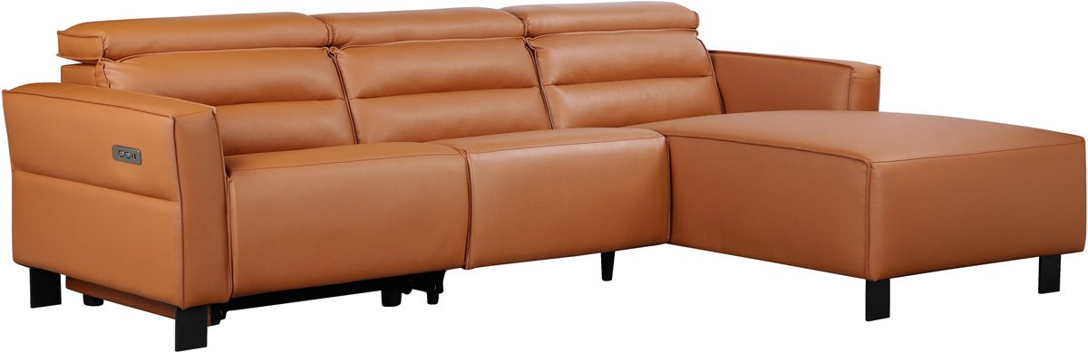 Notio Living Carpari 3-zits bank met elektrische relaxfunctie in Cognac