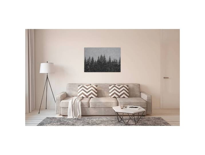 Impression sur toile Black Forest Polyester PVC / Épicéa Gris/Gris 90 x 60cm
