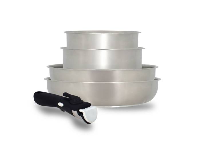 Batterie de cuisine 5 pièces en acier inoxydable - tous feux