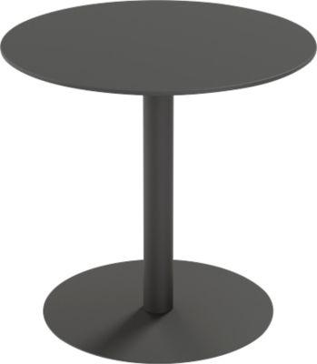 meet by Paperflow Outdoor-Tisch Cross, rund, Tellerfuß, Ø 800 x H 750 mm, schwarz/mattschwarz