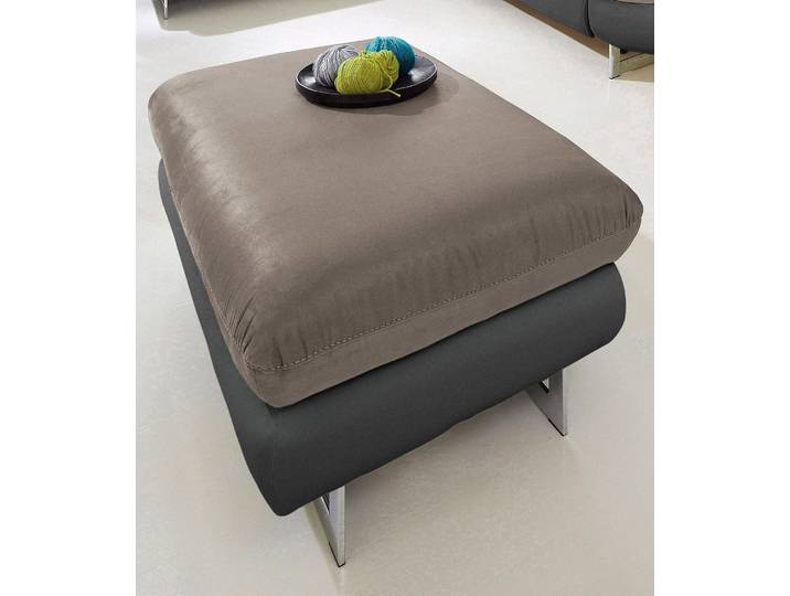 Hocker, Kunstleder SOFTLUX®, Schwarz/Braun, 98×45×67 cm, Polsterhocker & Retro-Style, Inosign