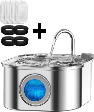 Inspire Picks Transparent Cat Water Fountain With Sensor 3.2L Stainless Steel Automatic Pet Water Dispenser combination D
