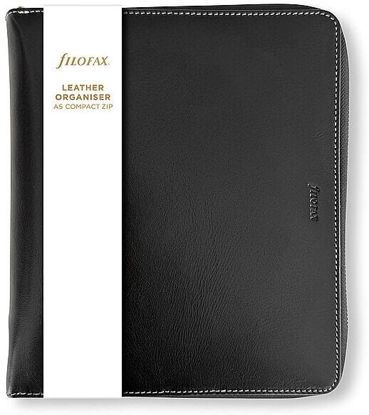 FILOFAX Terminplaner MALDEN A5 ZIP ORGANISER Black Undated  schwarz EG