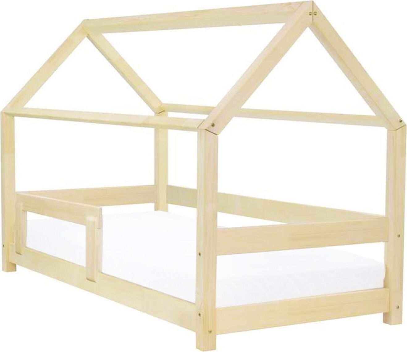 Children's House Bed TERY with Firm Bed Guard - Natural decor - 140 x 200 cm