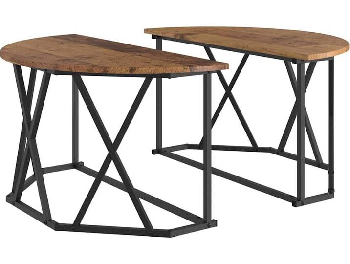 Table Basse Vieux Bois 80X80X42 Cm Avec Bois d'Ingénierie Lumarko