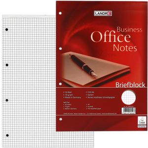 Landre Briefblock 100050243, A4, 70g/qm, 4-fach gelocht, 50 Blatt, kariert