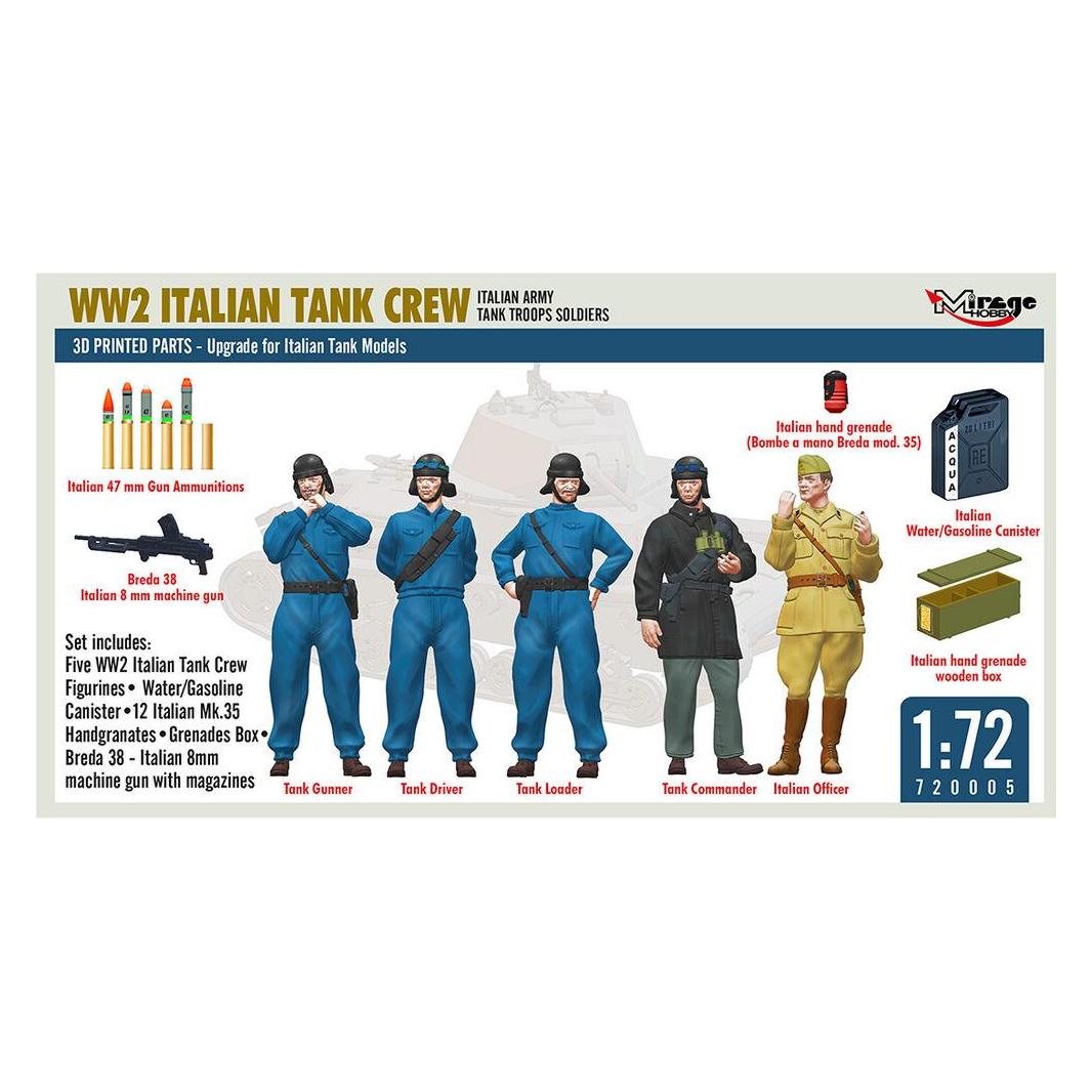 Mirage Hobby Ww2 Italian Tank Crew With Equipment (720005)