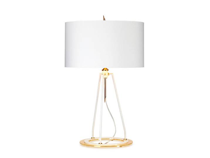 Elstead Lighting Tischleuchte Ferrara, Goldfarben, Weiß, Metall, 73.7 cm, RoHS, Lampen & Leuchten, Innenbeleuchtung, Tischlampen, Tischlampen