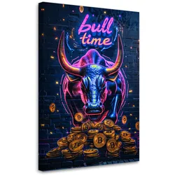 LEINWANDBILD AI Stier Bitcoin 80x120cm
