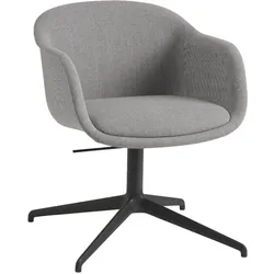 Muuto Fiber Conference Armchair, swivel base with return and tilt, re-wool 108 / schwarz