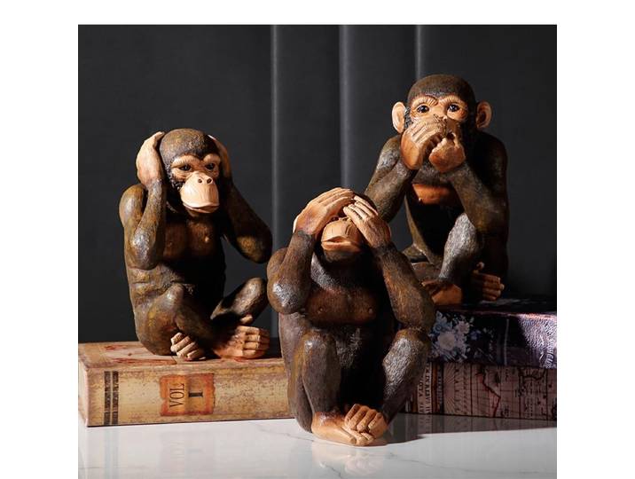 Sculpture d'animal de Simulation en résine, Statue de petit singe, artisanat, mobilier d'étude, accessoires de décoration pour la maison