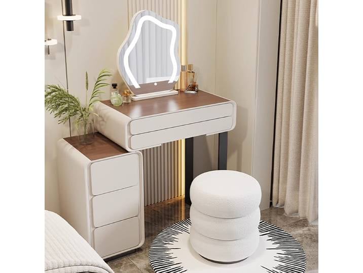 Table de vanité de luxe élégante, gain de place, rangement créatif, commodes esthétiques, coiffures nordiques modernes, meubles de salon