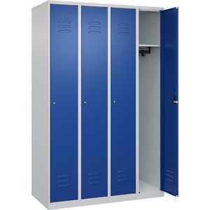 CP-Möbel Spind Classic PLUS, blau, 4 Abteile, mit Zylinderschloss, 120 x 185 cm