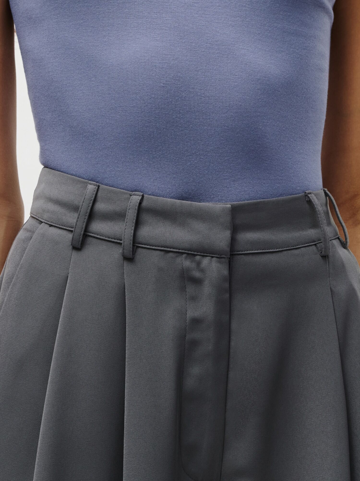 Bundfaltenhose LEGER "Kora, LeGer by Lena Gercke", Damen, Gr. 44, N-Gr, grau (dunkelgrau), Web, Obermaterial: 100% Polyester, regular fit lang, Hosen Bundfaltenhose, Regular fit dunkelgrau 44, N-Gr
