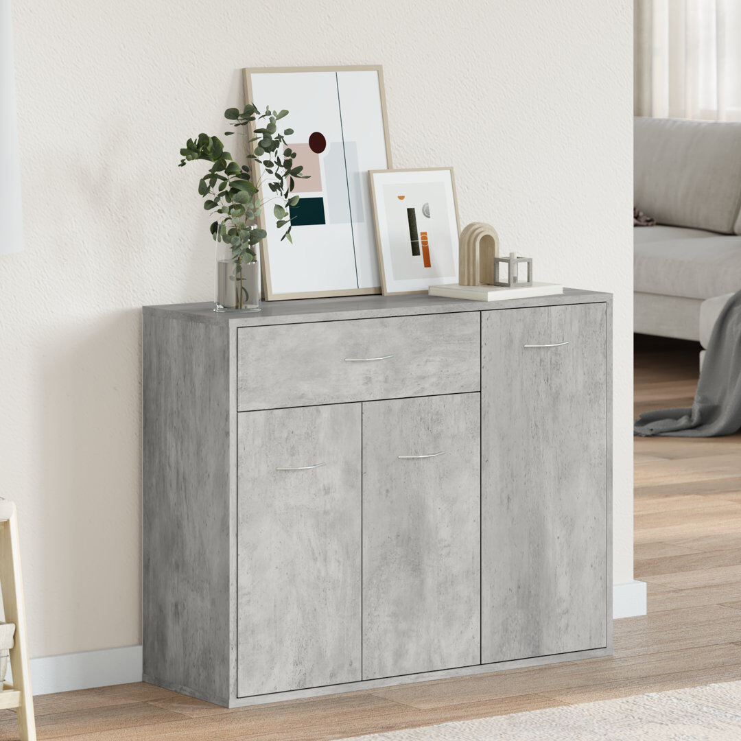 Zipcode Design Attalus 88cm Sideboard Concrete Grey 70cm H X 88cm W X 30cm D