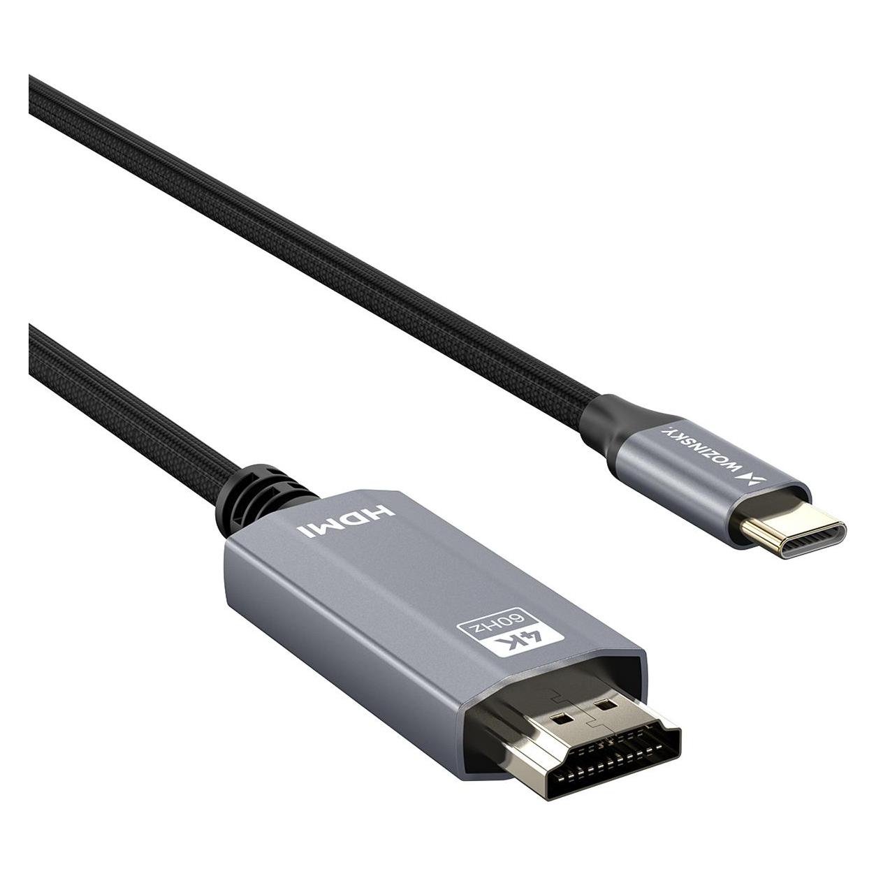 Wozinsky WCCH-01 USB-C - HDMI 4K 60Hz Kabel 1,8m - Schwarz (1.80 m) (5907769378898)