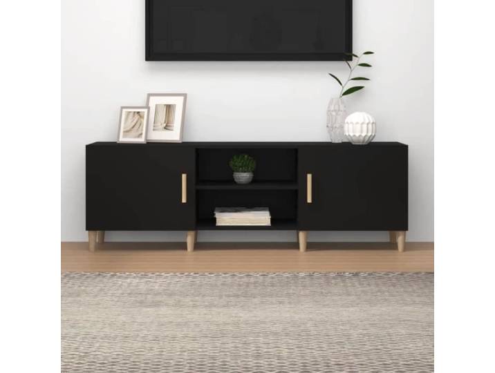 Top  Meuble tv JILI - Table TV Moderne Noir 150x30x50 cm Bois d'ingénierie 25 Kg