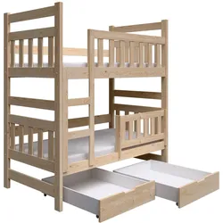 ETAGENBETT DINOS mit Bettkasten 80x160 cm Kieferfarben